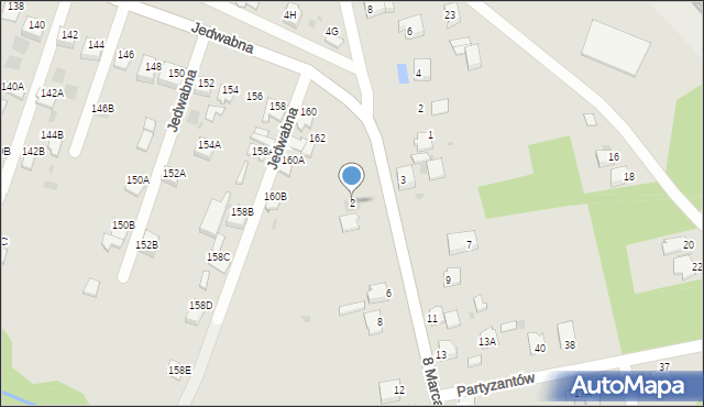 Myszków, 8 Marca, 2, mapa Myszków