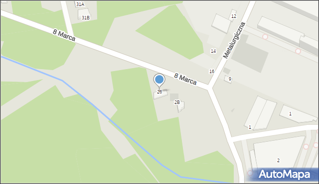 Myszków, 8 Marca, 26, mapa Myszków