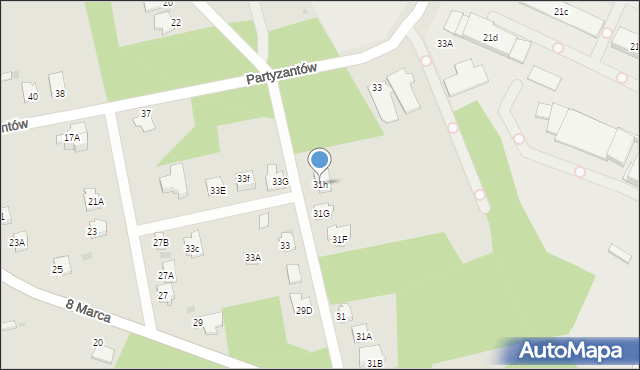 Myszków, 8 Marca, 31h, mapa Myszków