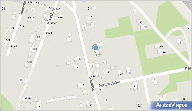 Myszków, 8 Marca, 9, mapa Myszków