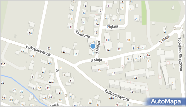 Strzyżów, 8 Marca, 1, mapa Strzyżów