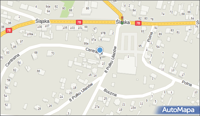 Szczekociny, 8 Pułku Ułanów, 8, mapa Szczekociny