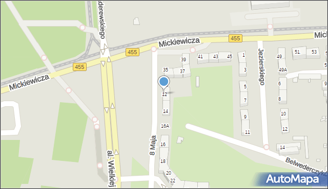 Wrocław, 8 Maja, 12, mapa Wrocławia