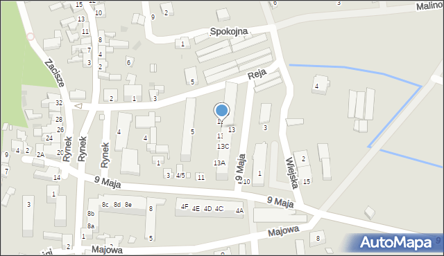 Nowogród Bobrzański, 9 Maja, 13E, mapa Nowogród Bobrzański