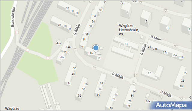 Szczecin, 9 Maja, 11a, mapa Szczecina