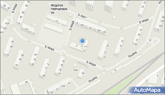 Szczecin, 9 Maja, 17s, mapa Szczecina