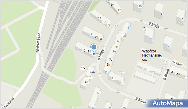 Szczecin, 9 Maja, 36, mapa Szczecina