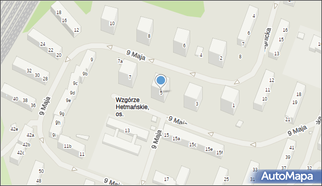 Szczecin, 9 Maja, 5, mapa Szczecina