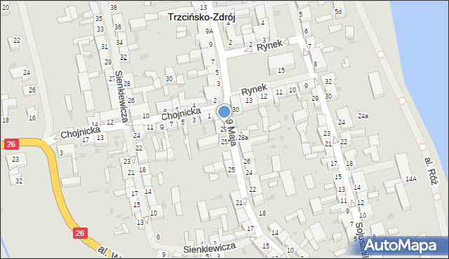 Trzcińsko-Zdrój, 9 Maja, 29, mapa Trzcińsko-Zdrój