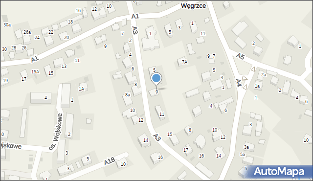 Węgrzce, A3, 9, mapa Węgrzce