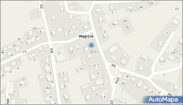 Węgrzce, A4, 11, mapa Węgrzce