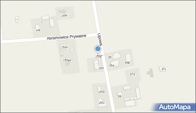 Abramowice Prywatne, Abramowice Prywatne, 150g, mapa Abramowice Prywatne