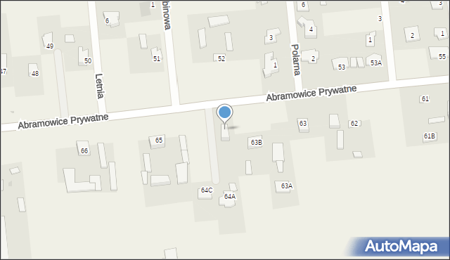 Abramowice Prywatne, Abramowice Prywatne, 64A, mapa Abramowice Prywatne