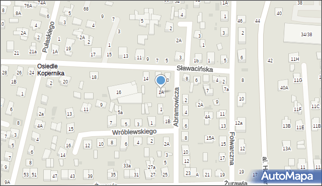 Biała Podlaska, Abramowicza Juliana, 1A, mapa Białej Podlaskiej