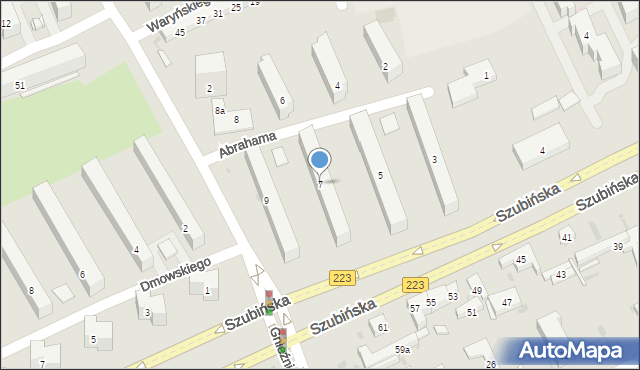 Bydgoszcz, Abrahama Romana, 7, mapa Bydgoszczy