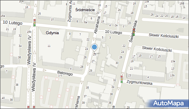 Gdynia, Abrahama Antoniego, 25, mapa Gdyni
