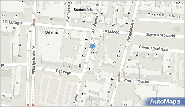 Gdynia, Abrahama Antoniego, 25, mapa Gdyni