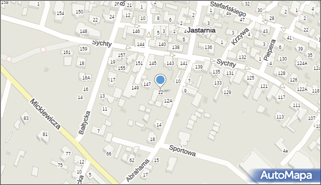 Jastarnia, Abrahama, 12, mapa Jastarnia