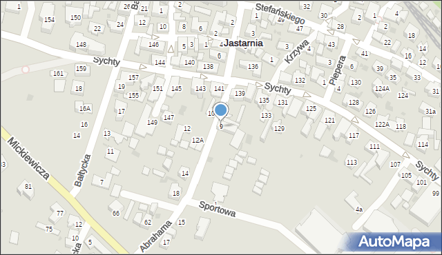 Jastarnia, Abrahama, 9, mapa Jastarnia