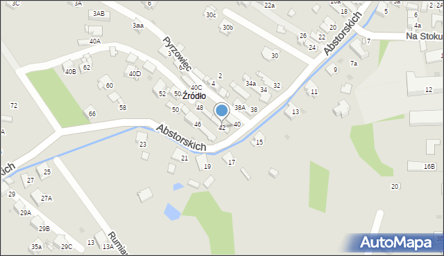 Jaworzno, Abstorskich, 42, mapa Jaworzno