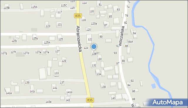 Lublin, Abramowicka, 128, mapa Lublina