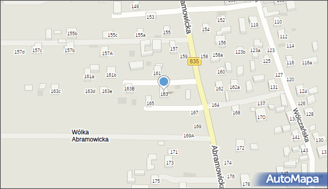 Lublin, Abramowicka, 163, mapa Lublina