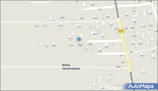 Lublin, Abramowicka, 163e, mapa Lublina