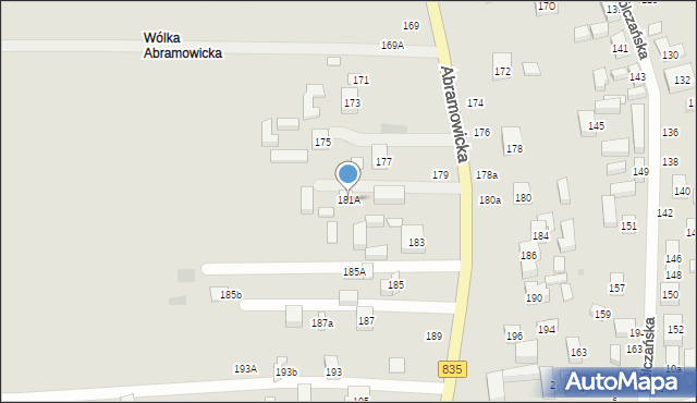 Lublin, Abramowicka, 181A, mapa Lublina