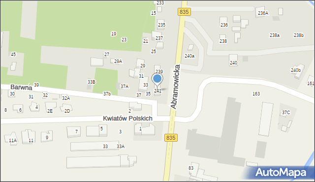 Lublin, Abramowicka, 241, mapa Lublina