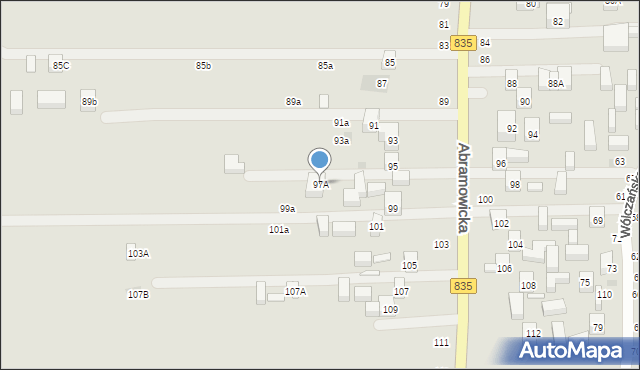 Lublin, Abramowicka, 97A, mapa Lublina