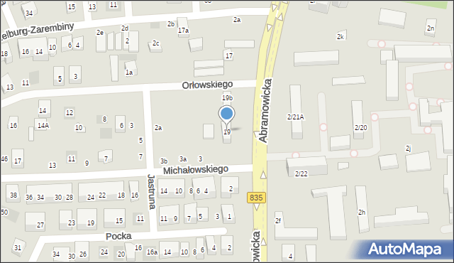 Lublin, Abramowicka, 19, mapa Lublina