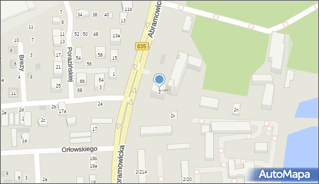 Lublin, Abramowicka, 2, mapa Lublina