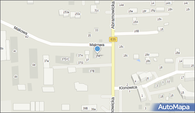 Lublin, Abramowicka, 37F, mapa Lublina