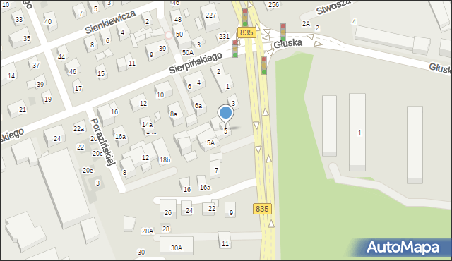 Lublin, Abramowicka, 5, mapa Lublina