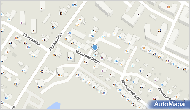 Olsztyn, Abramowskiego Edwarda, 1e, mapa Olsztyna