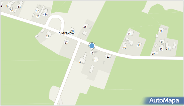 Sieraków, Abrahama Romana, gen., 15, mapa Sieraków