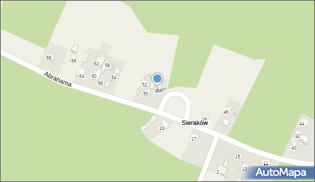 Sieraków, Abrahama Romana, gen., 48A, mapa Sieraków