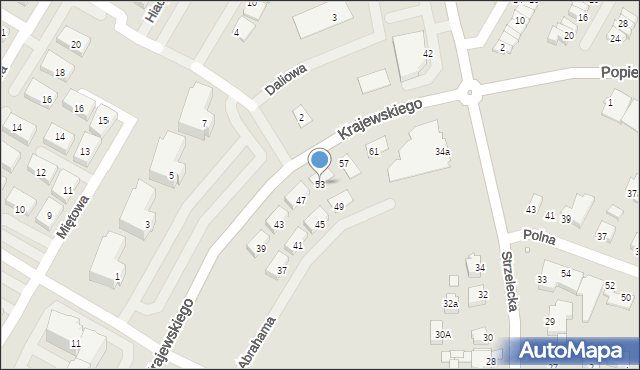 Środa Wielkopolska, Abrahama Romana, gen., 53, mapa Środa Wielkopolska