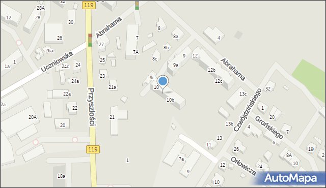 Szczecin, Abrahama Antoniego, 10a, mapa Szczecina