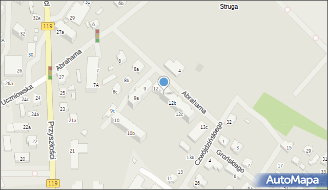 Szczecin, Abrahama Antoniego, 12a, mapa Szczecina