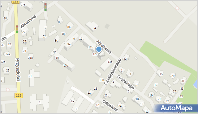 Szczecin, Abrahama Antoniego, 12d, mapa Szczecina