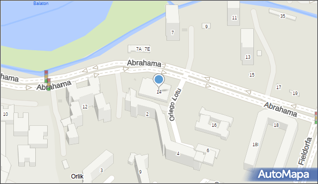 Warszawa, Abrahama Romana, gen., 14, mapa Warszawy