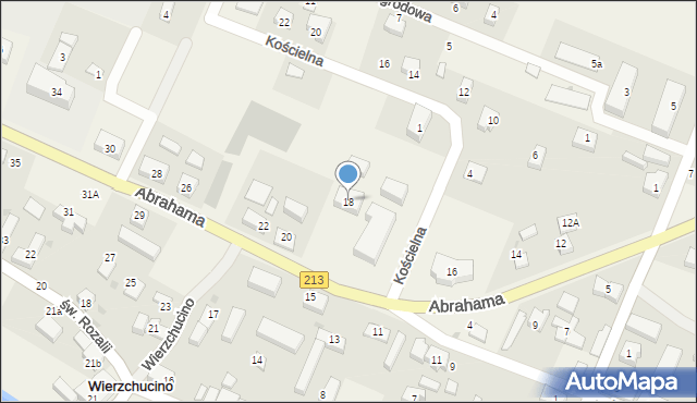 Wierzchucino, Abrahama Antoniego, 18, mapa Wierzchucino