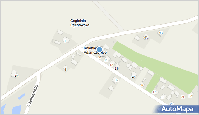 Adamczowice, Adamczowice, 10, mapa Adamczowice