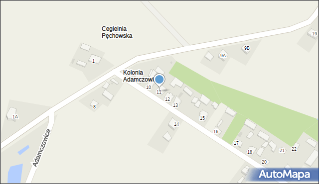 Adamczowice, Adamczowice, 11, mapa Adamczowice