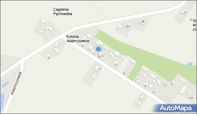 Adamczowice, Adamczowice, 13, mapa Adamczowice