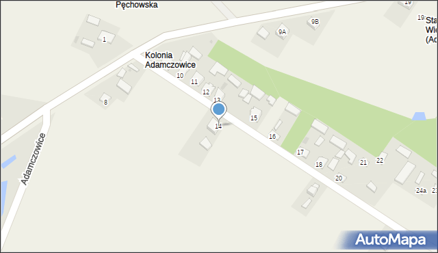 Adamczowice, Adamczowice, 14, mapa Adamczowice