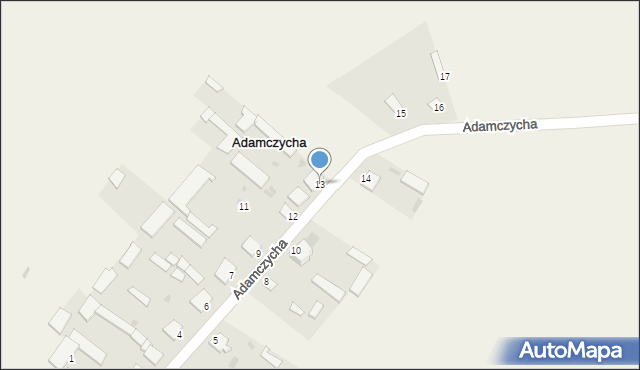 Adamczycha, Adamczycha, 13, mapa Adamczycha