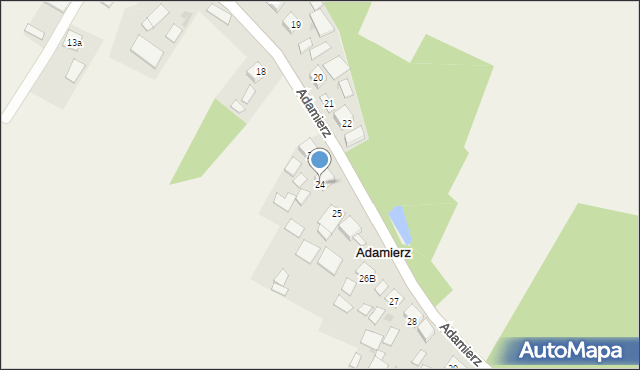 Adamierz, Adamierz, 24, mapa Adamierz