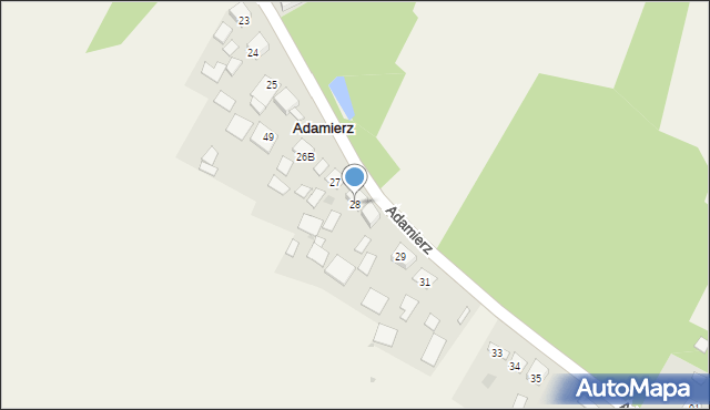 Adamierz, Adamierz, 28, mapa Adamierz